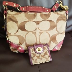 Coach Signature Carly Purse with free bonus wallet